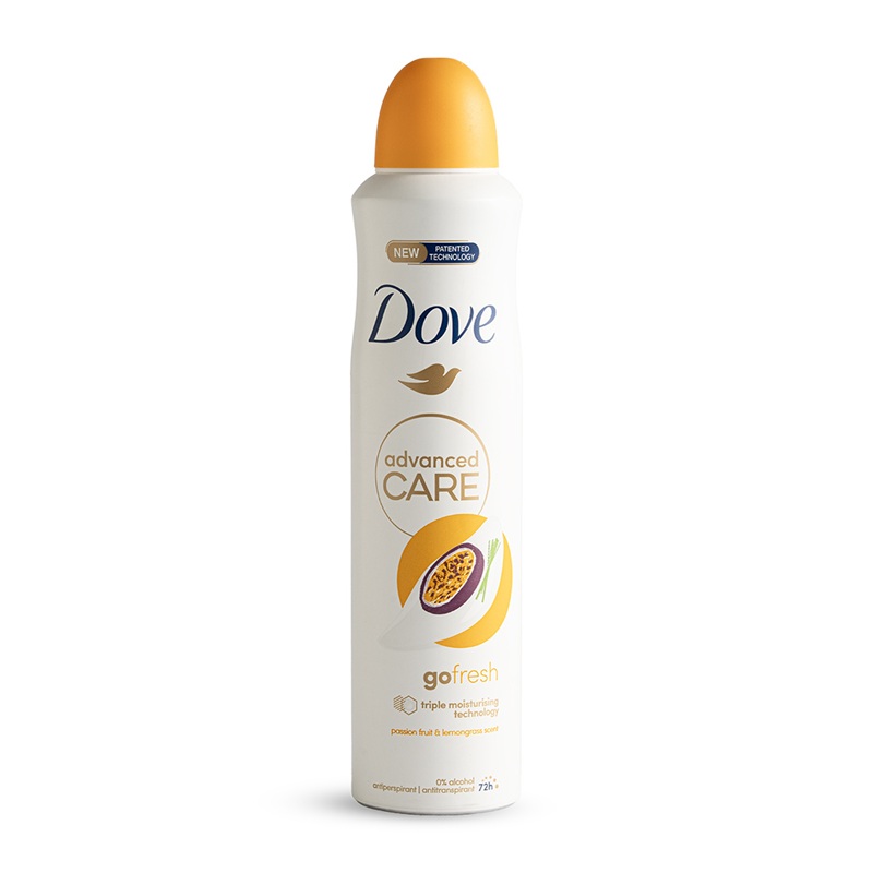 Dove go fresh antiperspirant spray with passion fruit scent for women 250ml