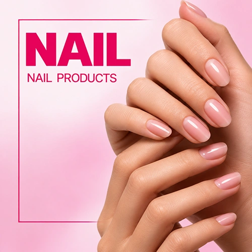 Glossy Pink Nail Care Advertisement