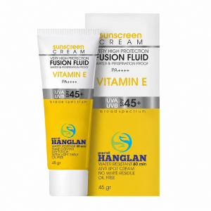 Sunscreen tube and box on white